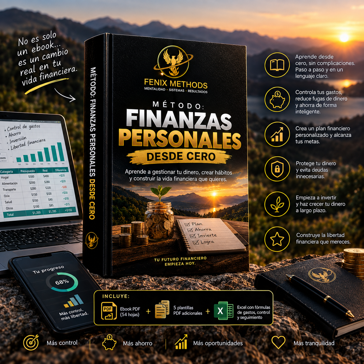 Portada del ebook Finanzas Personales desde Cero, de Fénix Methods