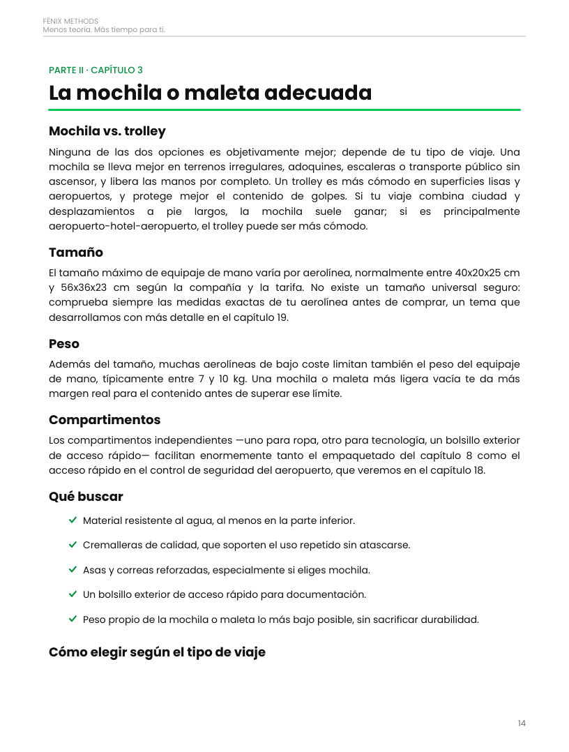 Método: Viaja solo con el equipaje de mano